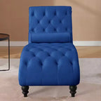 Chaise longue imbottita in velluto vintage Parley con schienale trapuntato e passamaneria con borchie