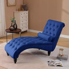 Chaise longue imbottita in velluto vintage Parley con schienale trapuntato e passamaneria con borchie