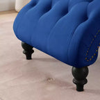 Chaise longue imbottita in velluto vintage Parley con schienale trapuntato e passamaneria con borchie
