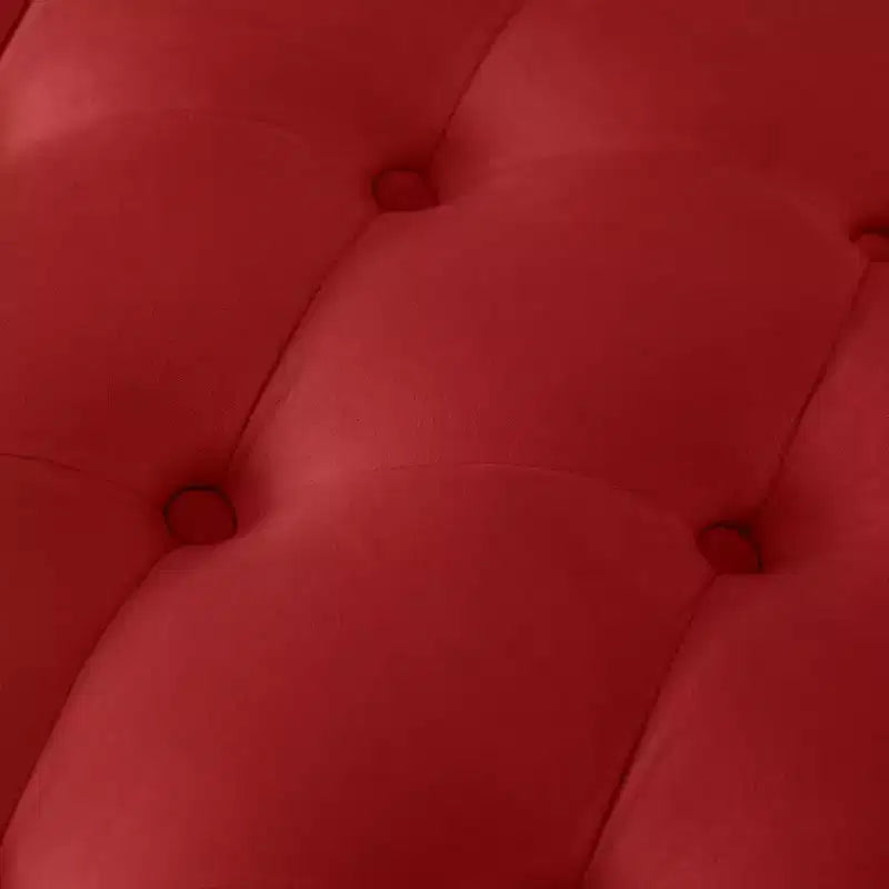 Chaise longue imbottita in velluto vintage Parley con schienale trapuntato e passamaneria con borchie