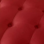 Chaise longue imbottita in velluto vintage Parley con schienale trapuntato e passamaneria con borchie