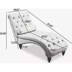 Chaise longue imbottita in velluto vintage Parley con schienale trapuntato e passamaneria con borchie