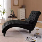 Chaise longue imbottita in velluto vintage Parley con schienale trapuntato e passamaneria con borchie