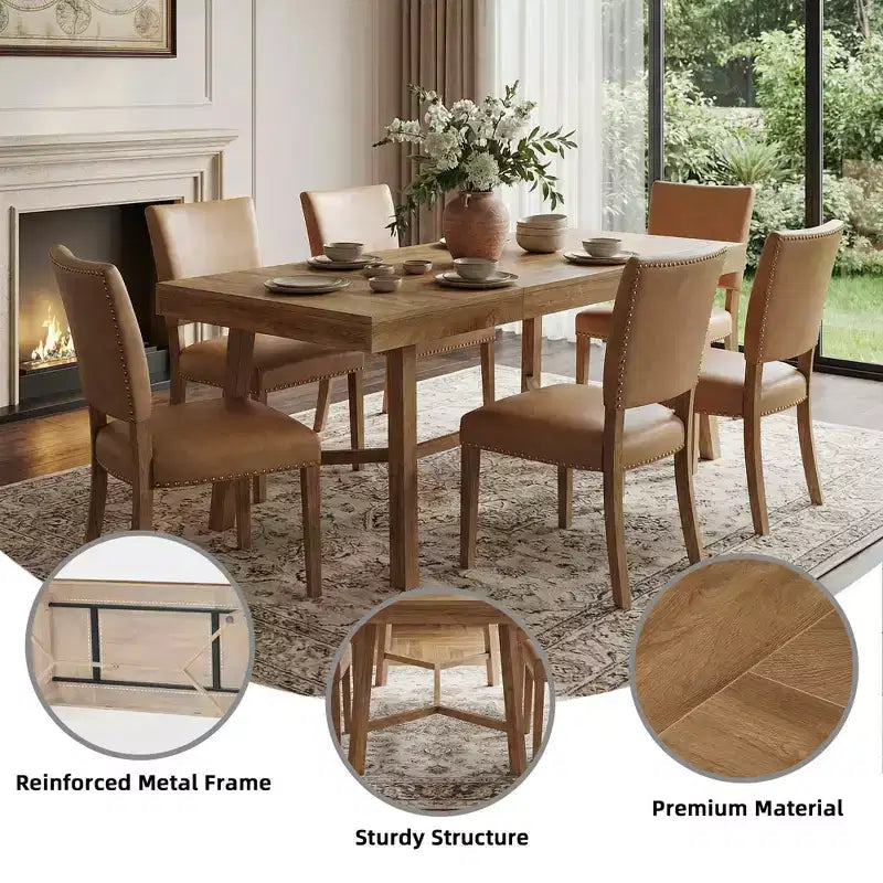 Tavolo da pranzo rustico da 70,9" per fattoria, tavolo da cucina per 6-8 persone, tavolo in MDF con capacità di 300 libbre, multifunzionale per uso domestico, ufficio e conferenze