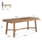 Tavolo da pranzo rustico da 70,9" per fattoria, tavolo da cucina per 6-8 persone, tavolo in MDF con capacità di 300 libbre, multifunzionale per uso domestico, ufficio e conferenze