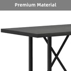 Tavolo da pranzo industriale alto 63 cm, 6 posti, piano rustico in legno e gambe in metallo con poggiapiedi, tavolo da cucina e da lavoro multiuso