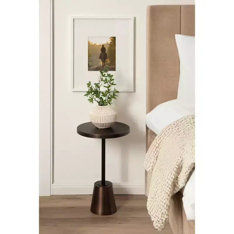 Tavolino rotondo Tira, bronzo, 14x14x24