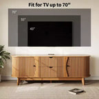 Mobile porta TV Mid-Century Modern con 2 cassetti e ripiani regolabili, consolle TV in legno con presa di corrente per centro di intrattenimento del soggiorno