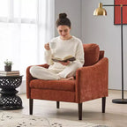 Sedia laterale moderna, comoda sedia da lettura in tessuto ciniglia per adulti, poltrona curva, poltrona moderna singola a nuvola