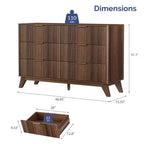 Cassettiera doppia con 6 cassetti da 120 cm