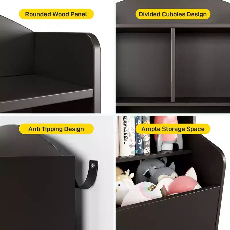 Libreria per Bambini a 3 Ripiani e Organizer per Giocattoli  Scomparti Multipli, Angoli Arrotondati a Prova di Bambino, Facile Montaggio  Scaffale Portaoggetti Ideale per la Scuola Materna