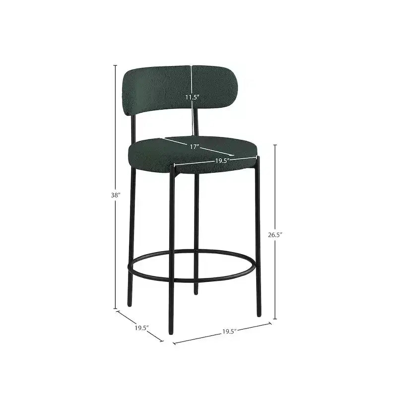 Sgabello Beacon in tessuto bouclé, set da 2