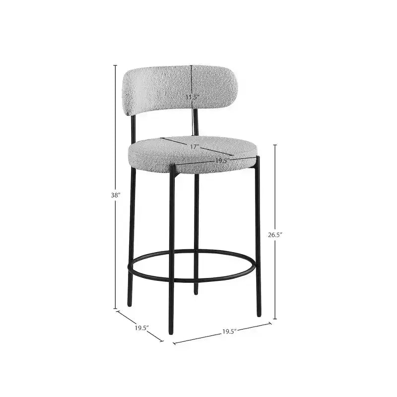 Sgabello Beacon in tessuto bouclé, set da 2