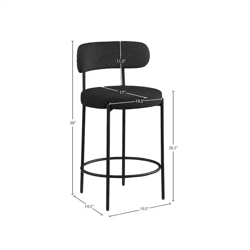 Sgabello Beacon in tessuto bouclé, set da 2