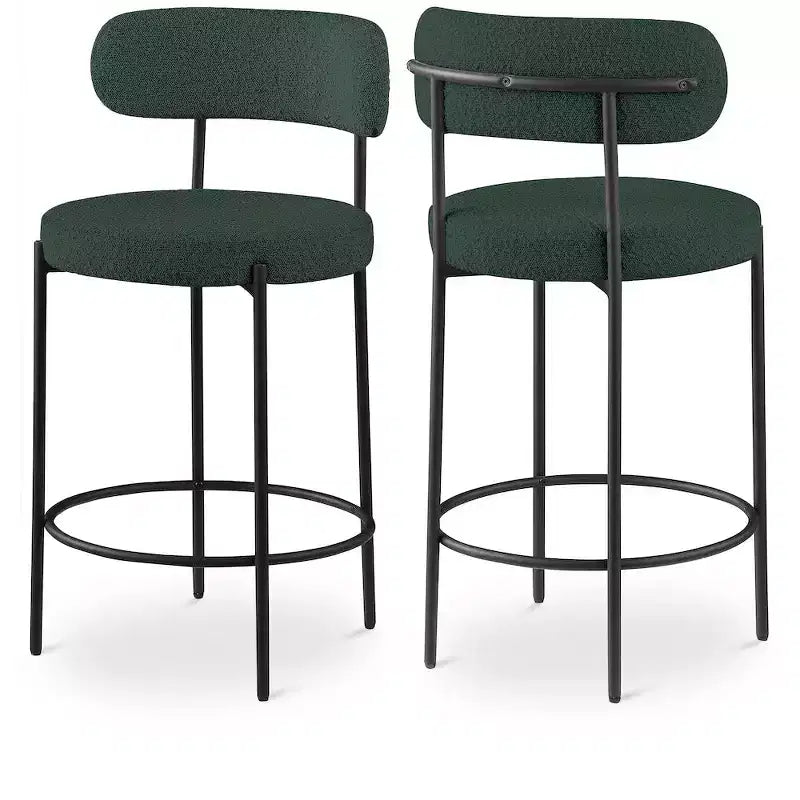 Sgabello Beacon in tessuto bouclé, set da 2