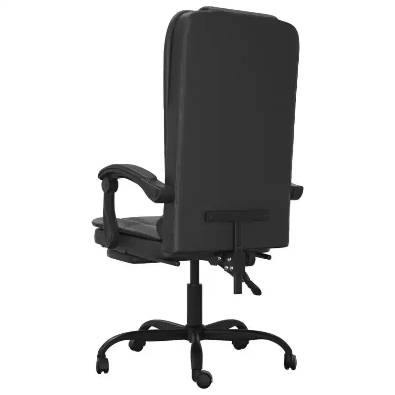 Sedia da ufficio massaggiante in similpelle nera, metallo, compensato, schiuma