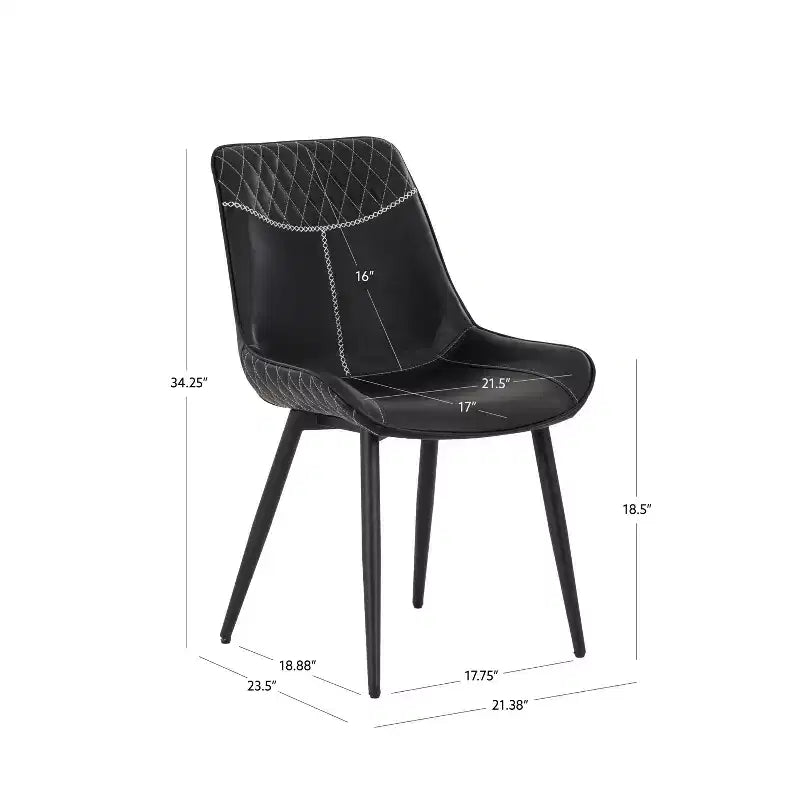 Set di 2 sedie da pranzo Elder nere