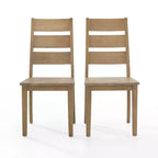 2 sedie Joanna con schienale a pioli marrone rustico