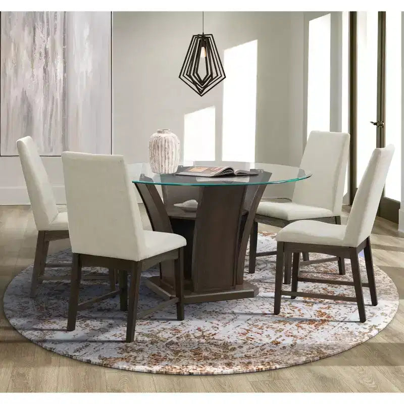 Tavolo da pranzo Simms Round ad altezza standard noce