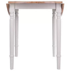 Set tavolo da pranzo Sorella 5 pezzi Naturale/Bianco - Tavolo rotondo con ante a ribalta, Legno massello, 4 sedie Windsor