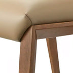 Set da pranzo moderno Nelda 5 pezzi 150 cm con tavolo rotondo color legno invecchiato e sedie da pranzo in pelle color tortora