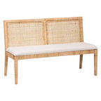 Set Divanetto 2 pezzi in Rattan Kalimantan Miele Chiaro/Bianco: Rivestimento in Poliestere, Struttura in Compensato