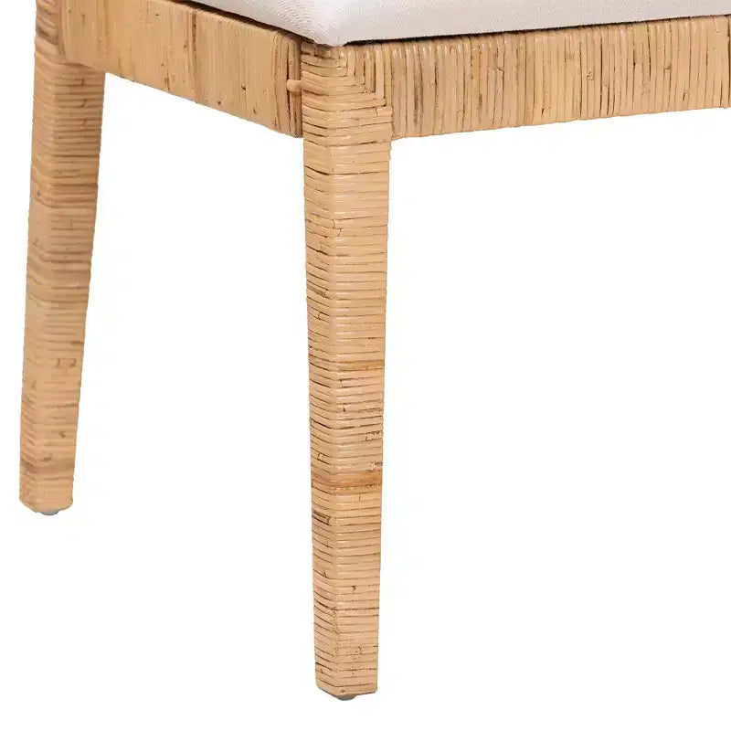 Set Divanetto 2 pezzi in Rattan Kalimantan Miele Chiaro/Bianco: Rivestimento in Poliestere, Struttura in Compensato