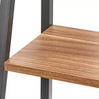 Scrivania e mensola a scala Denton da 2 pz Noce/Nero: Scrivania con mensola a muro e spazio aperto, MDF e struttura in metallo