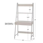 Scrivania e mensola a scala Denton da 2 pz Noce/Nero: Scrivania con mensola a muro e spazio aperto, MDF e struttura in metallo