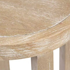 Tavolino d'appoggio Harley rotondo color grano - impiallacciatura in frassino, ripiano in rattan, 71 cm di altezza