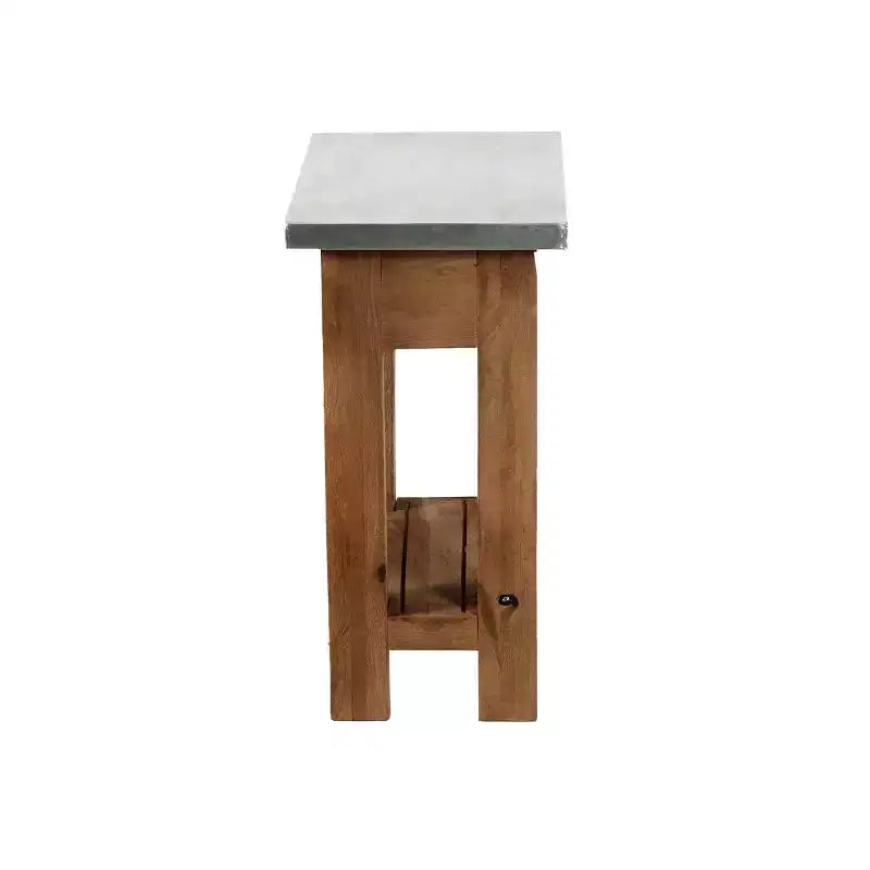 Tavolino d'appoggio in legno con ripiano: Stile industriale moderno, Struttura in legno massello