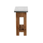 Tavolino d'appoggio in legno con ripiano: Stile industriale moderno, Struttura in legno massello