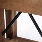 Tavolino d'appoggio in legno con ripiano: Stile industriale moderno, Struttura in legno massello