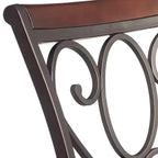 Sgabello da bar girevole Trevi Bronze marrone, altezza 67,3 cm, con cuscino tradizionale in similpelle e schienale, poggiapiedi per bancone da cucina