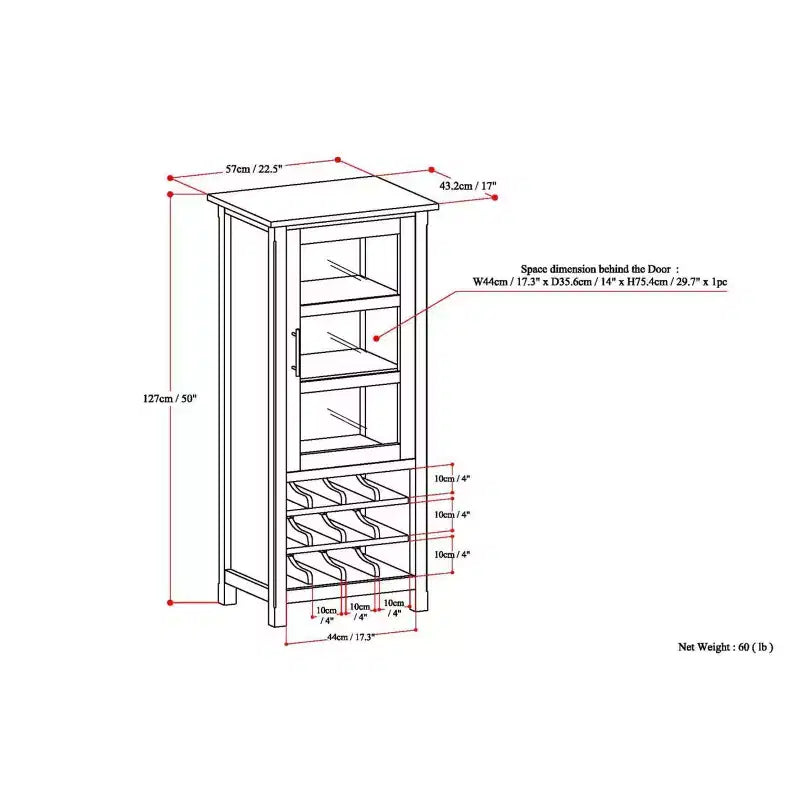Mobile portabottiglie Franklin High Storage