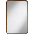 Uttermost Andi Rectangular Vanity Decorative Wall Mirror Modern Beveled Glass Gold Black Iron Frame 24 Wide for Bathroom Bedroom Home House Entryway