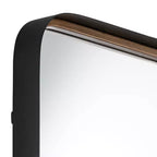Specchio decorativo da parete rettangolare Andi, moderno, con cornice in ferro dorato o nero e vetro smussato, 60 cm di larghezza, per bagno, camera da letto, casa, ingresso