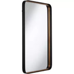 Specchio decorativo da parete rettangolare Andi, moderno, con cornice in ferro dorato o nero e vetro smussato, 60 cm di larghezza, per bagno, camera da letto, casa, ingresso