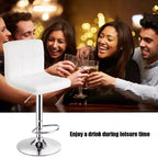 Set di 2 sgabelli da bar regolabili in pelle PU girevoli da cucina per bancone pub, bianchi