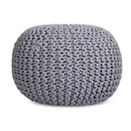 Pouf rotondo poggiapiedi ottomano - Grigio chiaro