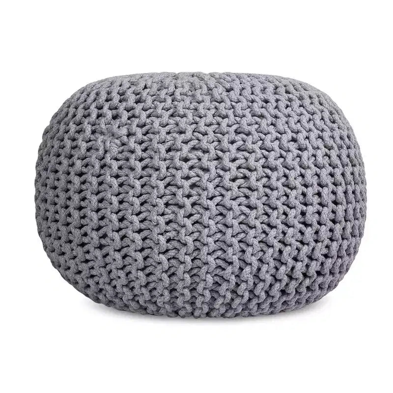 Pouf rotondo poggiapiedi ottomano - Grigio chiaro