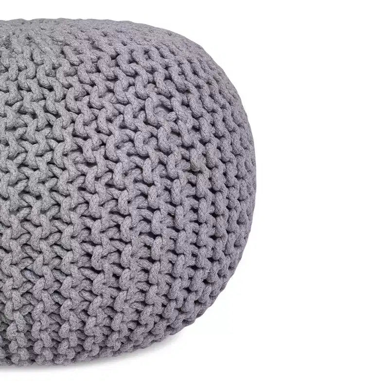 Pouf rotondo poggiapiedi ottomano - Grigio chiaro