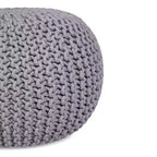 Pouf rotondo poggiapiedi ottomano - Grigio chiaro