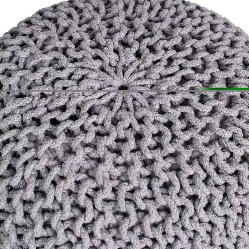 Pouf rotondo poggiapiedi ottomano - Grigio chiaro