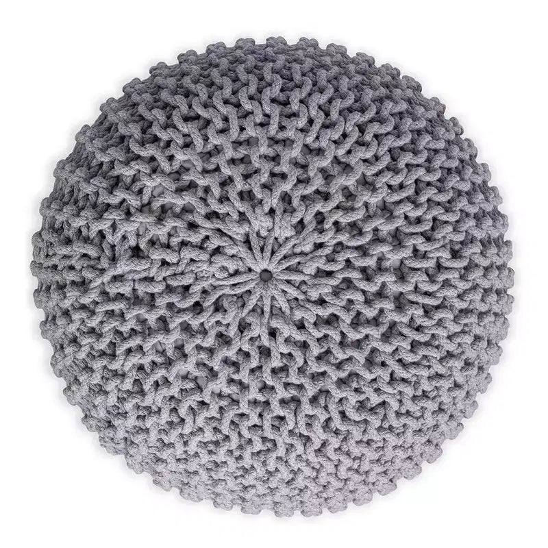 Pouf rotondo poggiapiedi ottomano - Grigio chiaro