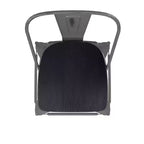 Sgabello da interno Lincoln da 24" ad altezza bancone con schienale e sedile in legno di poliresina
