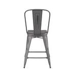 Sgabello da interno Lincoln da 24" ad altezza bancone con schienale e sedile in legno di poliresina