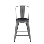 Sgabello da interno Lincoln da 24" ad altezza bancone con schienale e sedile in legno di poliresina