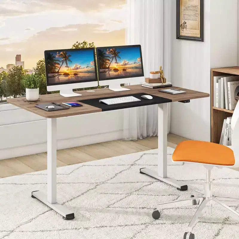Scrivania elettrica regolabile in altezza, da seduto a in piedi, postazione di lavoro per computer, per ufficio a casa