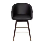 Sgabello da pranzo imbottito altezza bancone con struttura in legno - Set da 2